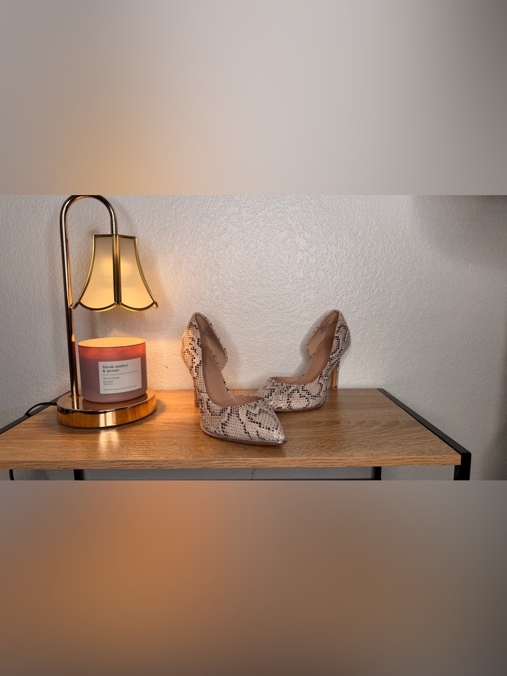 BCBGENERATION  pointed-toe  pumps in a neutral snakeskin print.